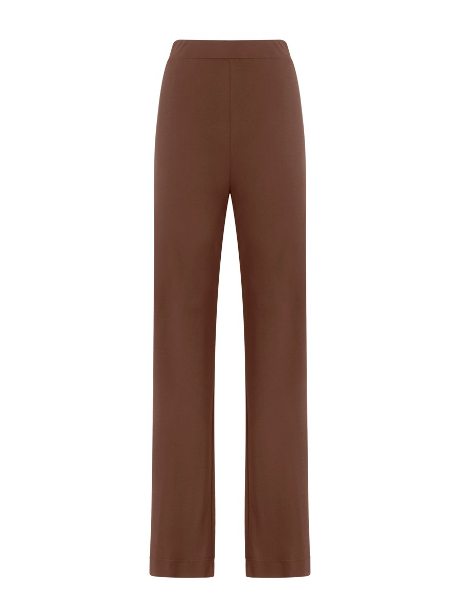 Pantaloni | Ragno Pantalone A Palazzo In Crepe Satin - Cappuccino