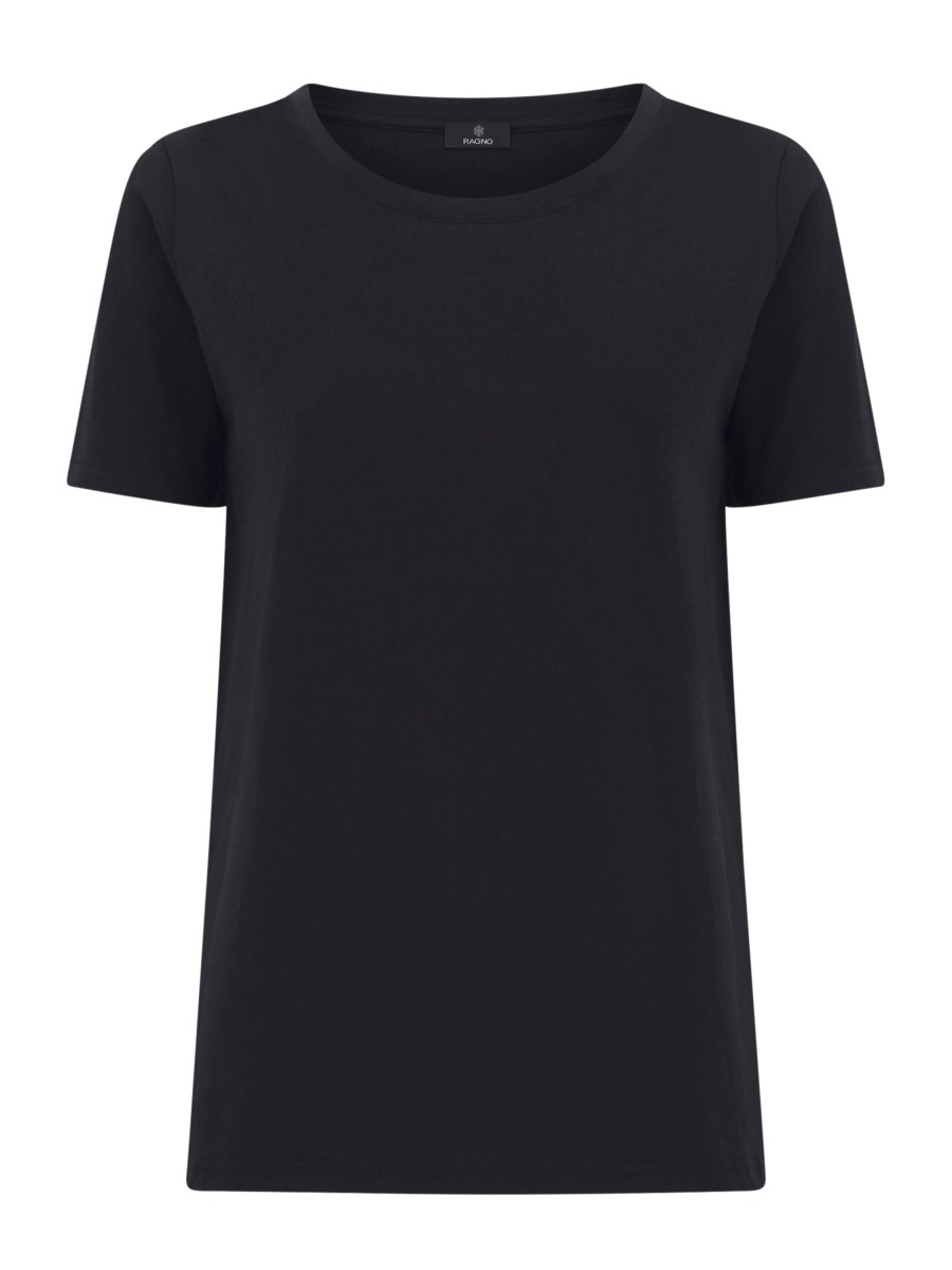 Magliette E T-Shirt | Ragno Maglietta Girocollo In Ultralight - Nero