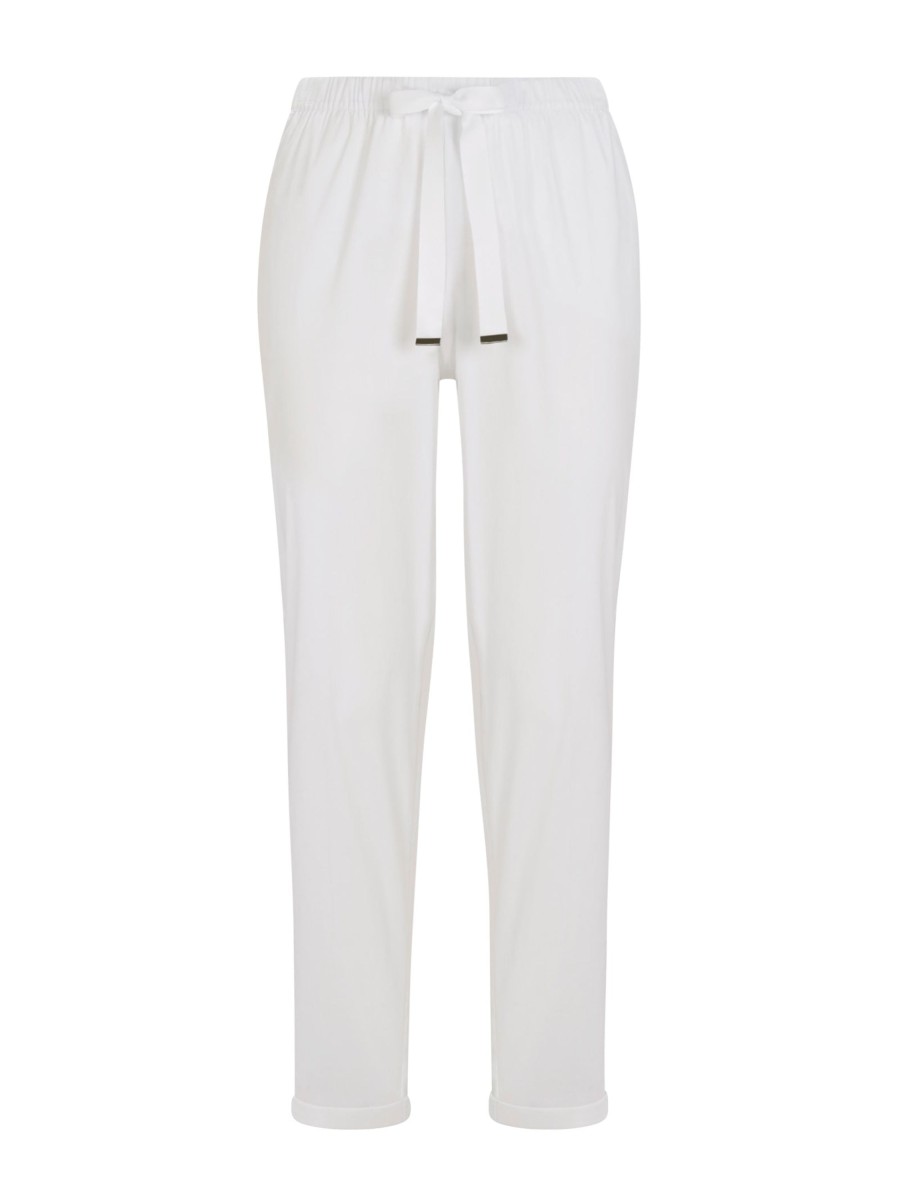 Pantaloni Jogger | Ragno Pantalone Jogger Con Tasche In Super Fresh - Bianco