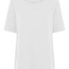 Magliette E T-Shirt | Ragno T-Shirt Girocollo A Manica Corta In Misto Viscosa - Bianco