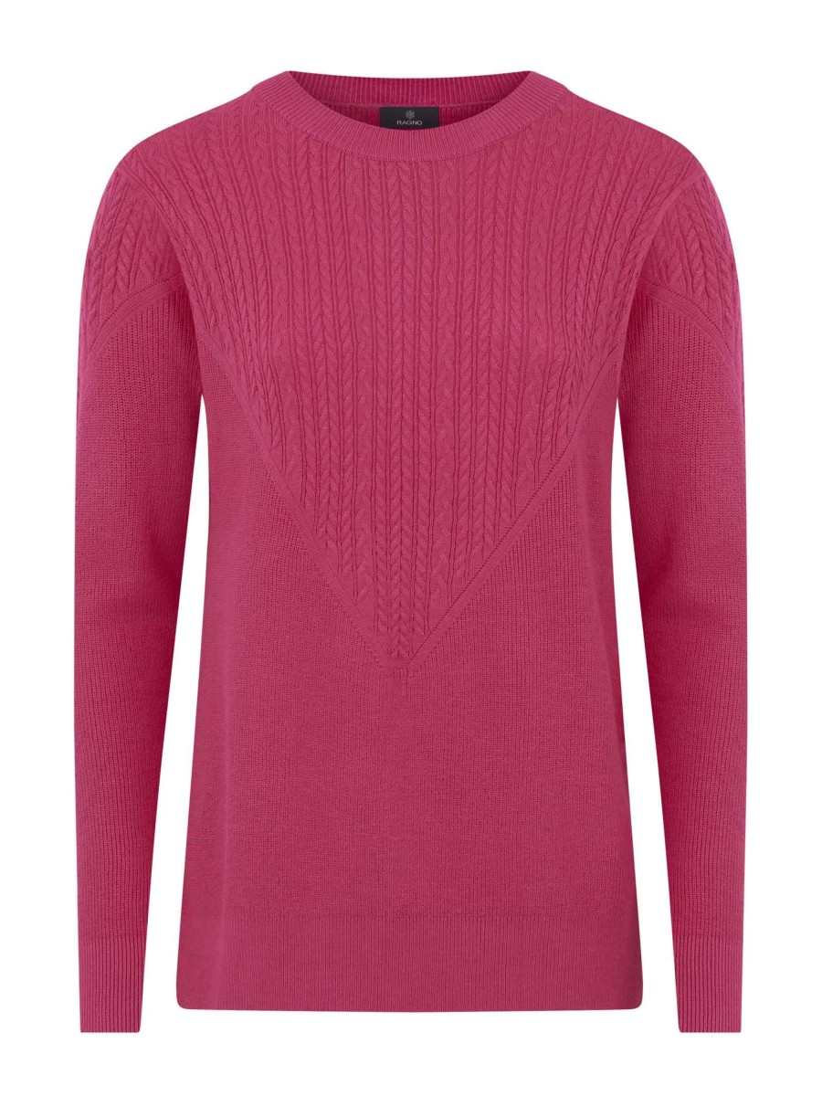 Pullover | Ragno Maglia Girocollo In Filato Winter Basic - Fuchsia Purple