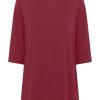 Magliette E T-Shirt | Ragno T-Shirt Con Manica 3/4 In Misto Viscosa - Tibetan Red