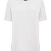 Magliette E T-Shirt | Ragno Maglietta Con Scollo A Barchetta In Viscosa Summer - Bianco