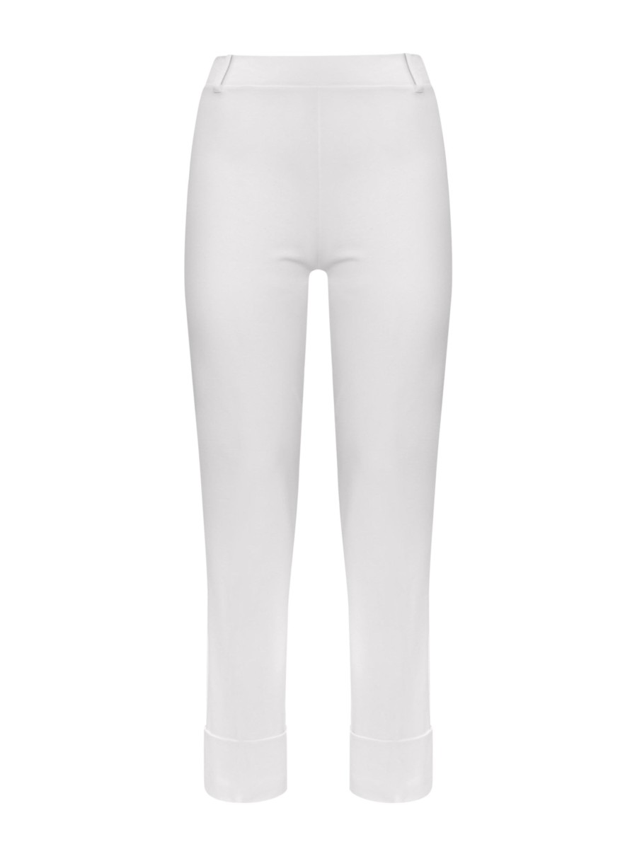 Tailleur Giacca E Pantaloni Eleganti | Ragno Pantalone Slim Dritto In Compact Light - Bianco