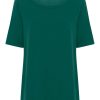 Magliette E T-Shirt | Ragno T-Shirt Girocollo A Manica Corta In Misto Viscosa - Aventurine