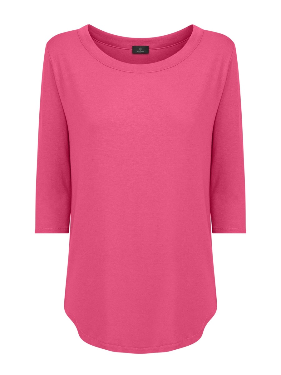 Magliette E T-Shirt | Ragno Maglietta Girocollo In Viscosa Summer - Hot Pink