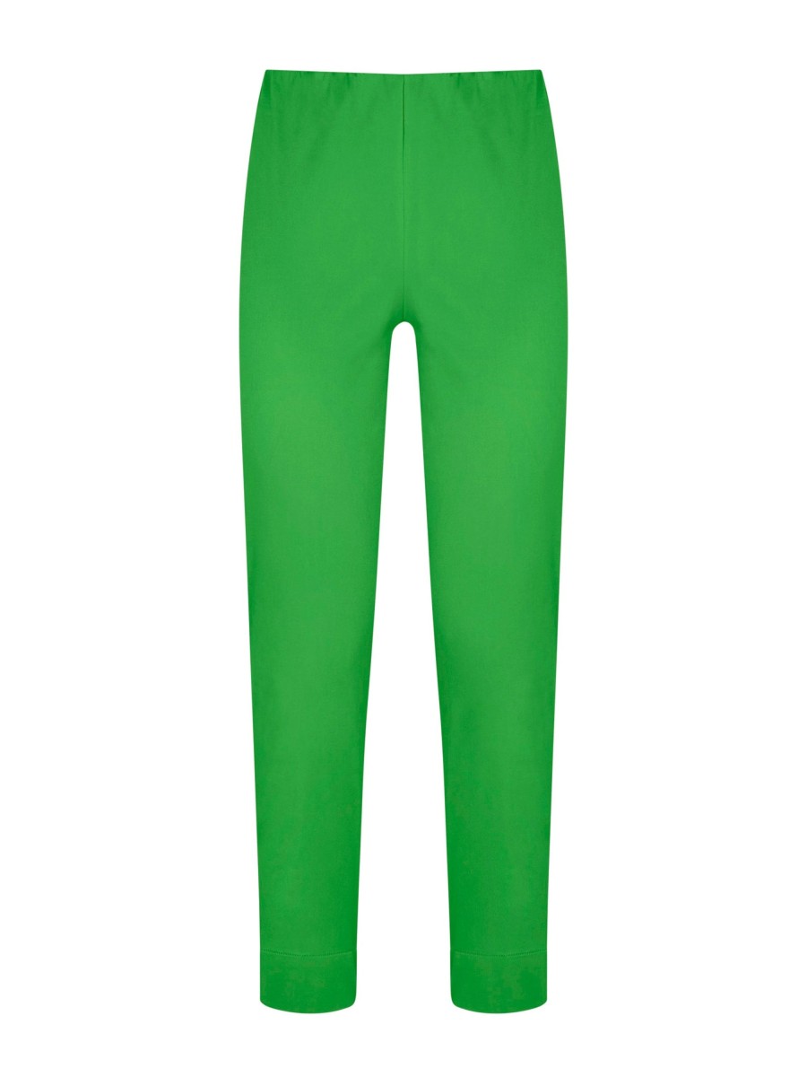 Pantaloni Capri | Ragno Pantalone A Sigaretta In Satin Power - Classic Green