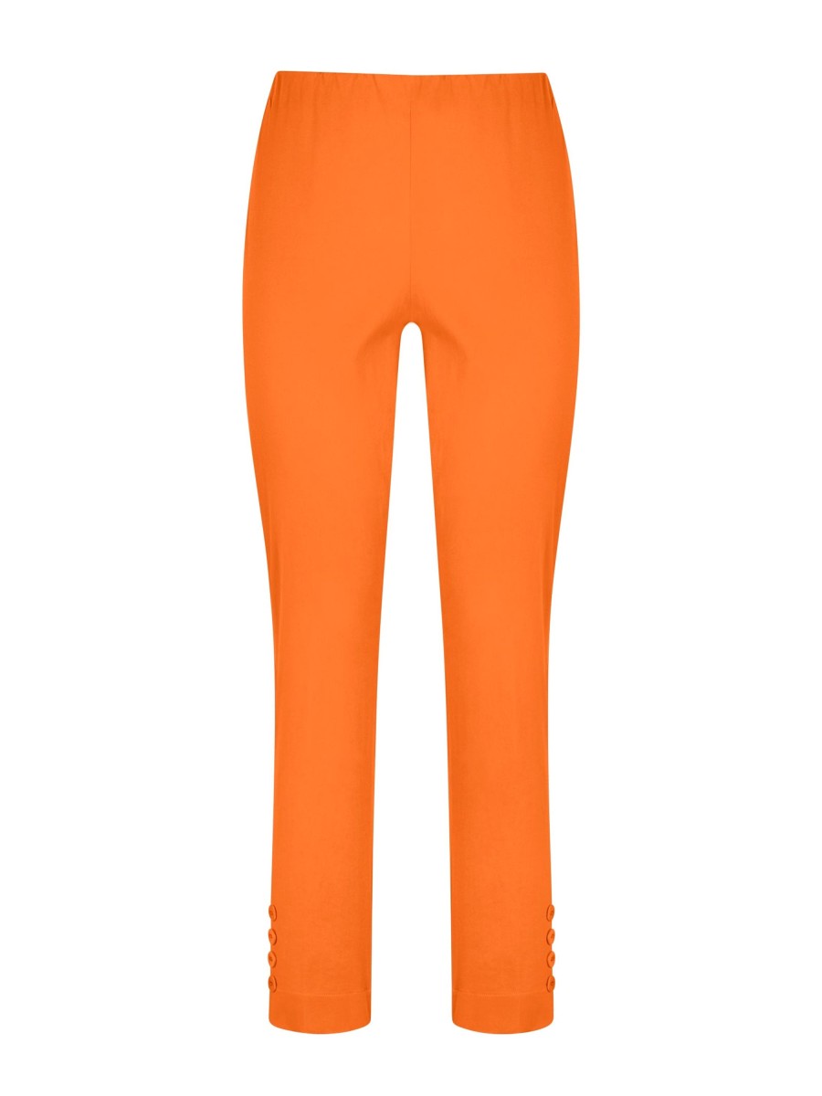 Pantaloni Capri | Ragno Pantalone Capri In Satin Power - Persimmon Orange