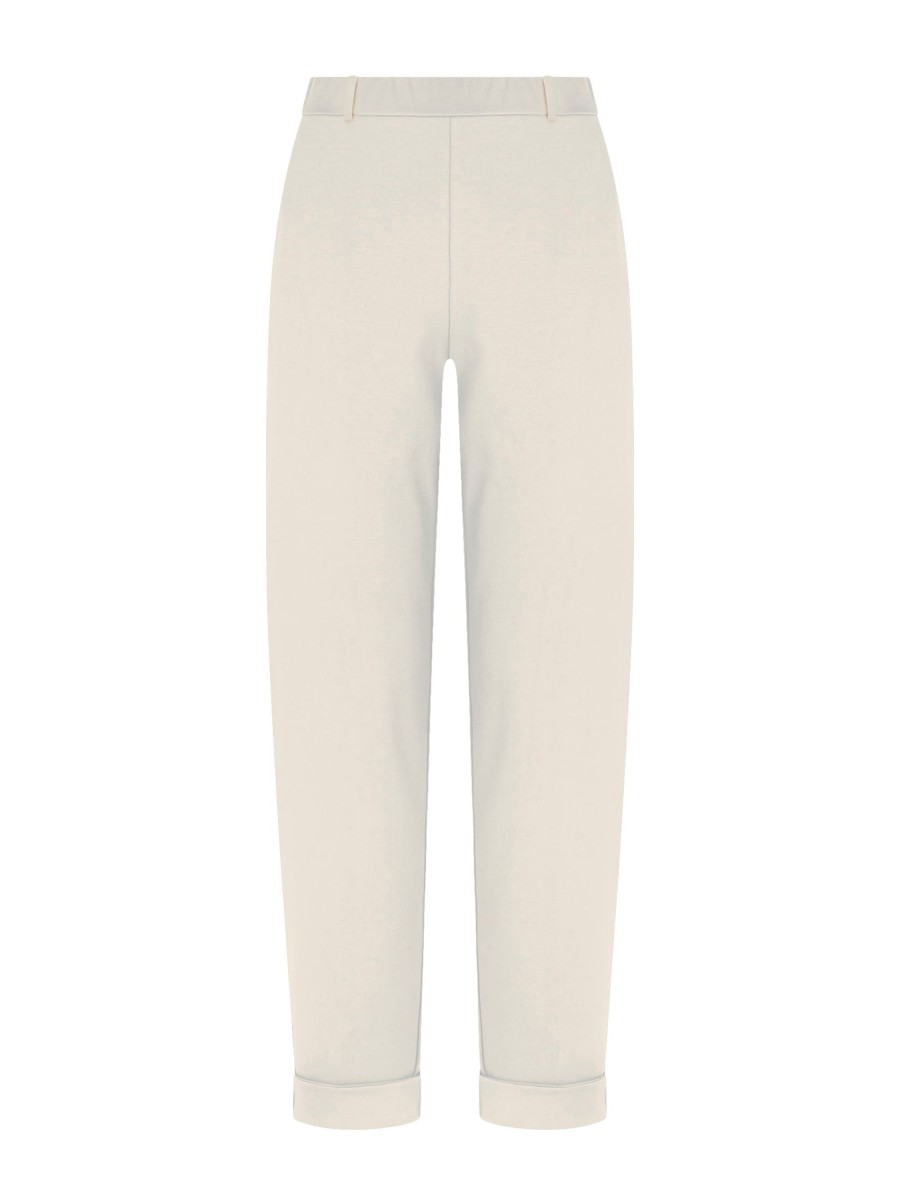 Pantaloni Cropped | Ragno Pantalone A Carota Con Tasche In Compact Light - Champignon