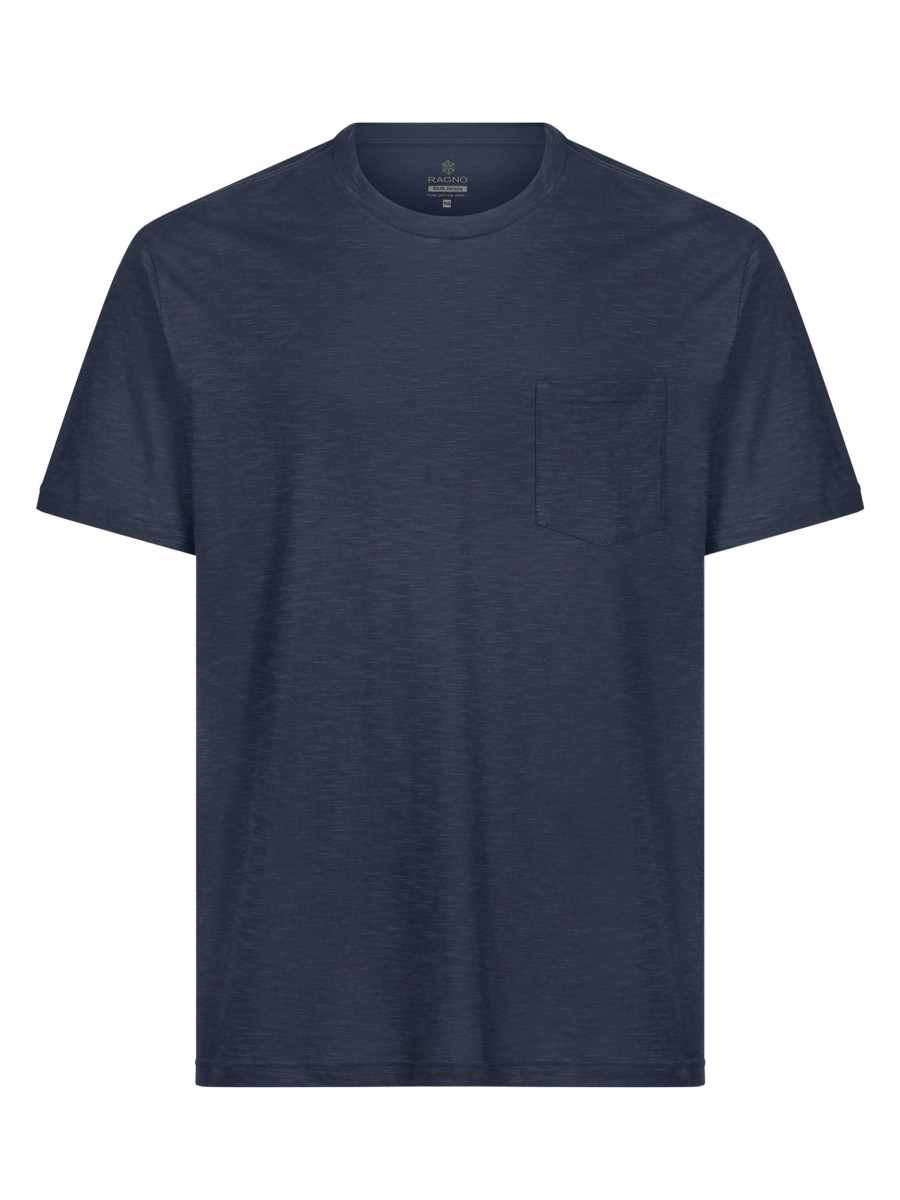 T-Shirt | Ragno T-Shirt Girocollo In Jersey Di Cotone - Bleu