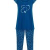 Pigiami | Ragno Pigiama Pinocchietto In Jersey Di Cotone - Fant. Navy Peony