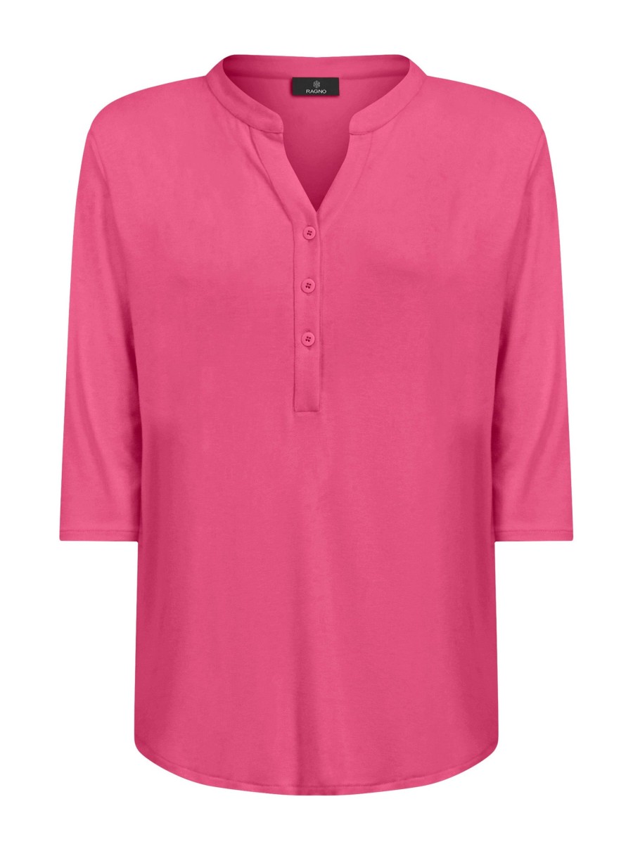 Magliette E T-Shirt | Ragno Maglietta A Manica 3/4 In Viscosa Summer - Hot Pink