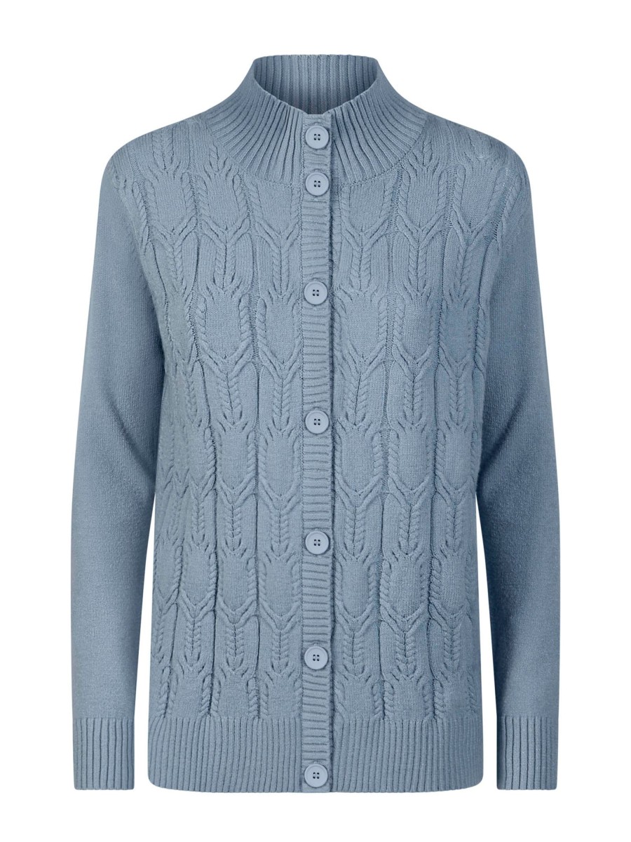 Cardigan | Ragno Cardigan Con Bottoni In Filato Super Soft - Ashley Blue