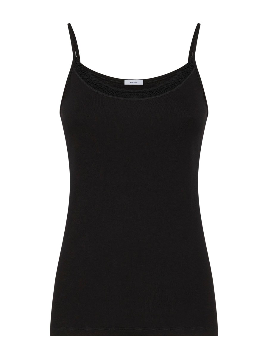 Top E Magliette | Ragno Thermo Cotton - Top In Caldo Cotone - Nero