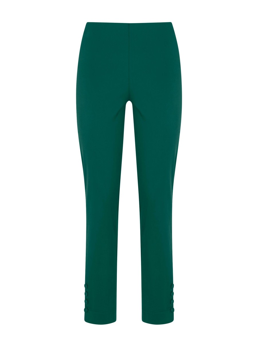 Pantaloni Capri | Ragno Pantalone Capri In Satin Power - Aventurine