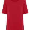 Magliette E T-Shirt | Ragno T-Shirt Girocollo A Manica Corta In Misto Viscosa - Salsa