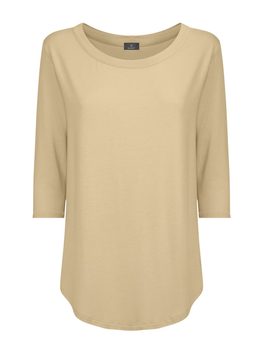 Magliette E T-Shirt | Ragno Maglietta Girocollo In Viscosa Summer - Irish Cream