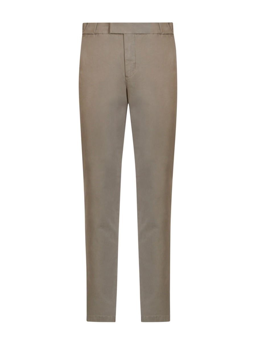 Pantaloni | Ragno Pantalone Jogger In Twill Di Cotone Elasticizzato - Pietra