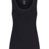 Top E Magliette | Ragno Beyoutiful - Canottiera Spalla Larga In Cotone Elasticizzato Extra Fine - Nero