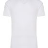 Canottiere E Magliette | Ragno Rib - Maglietta Scollo A V In Maglia Unita Di Cotone - White