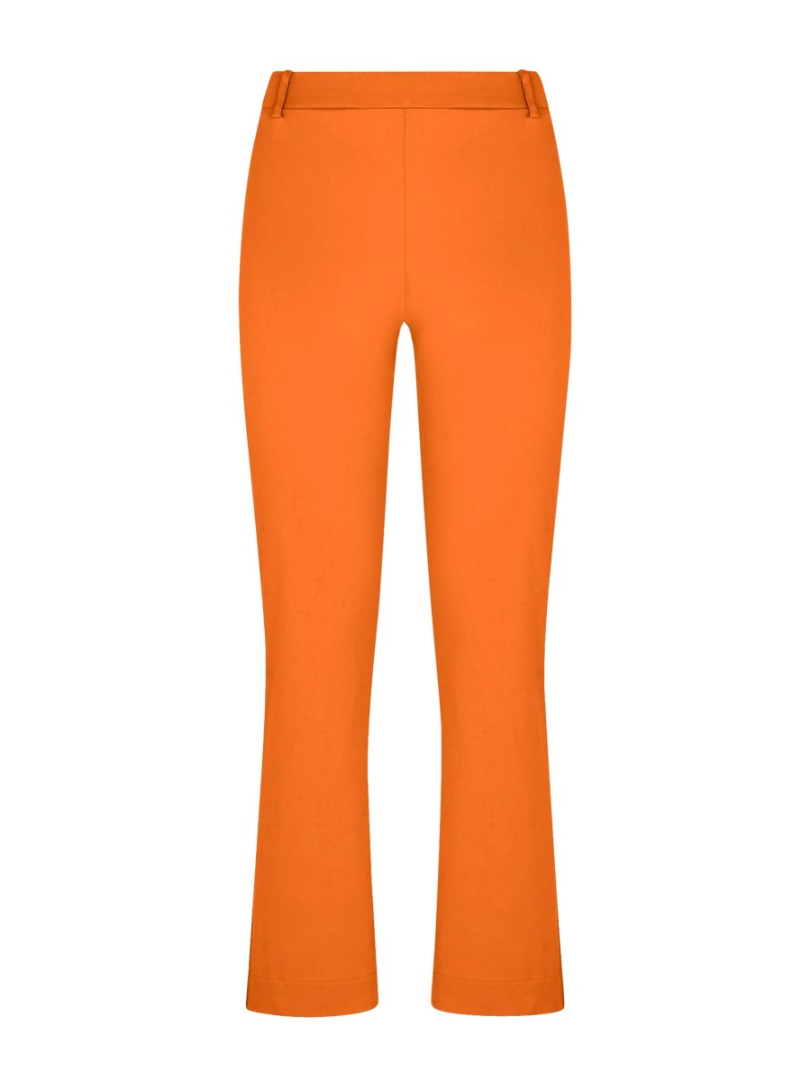 Pantaloni Flare | Ragno Pantalone Flare In Satin Power - Persimmon Orange