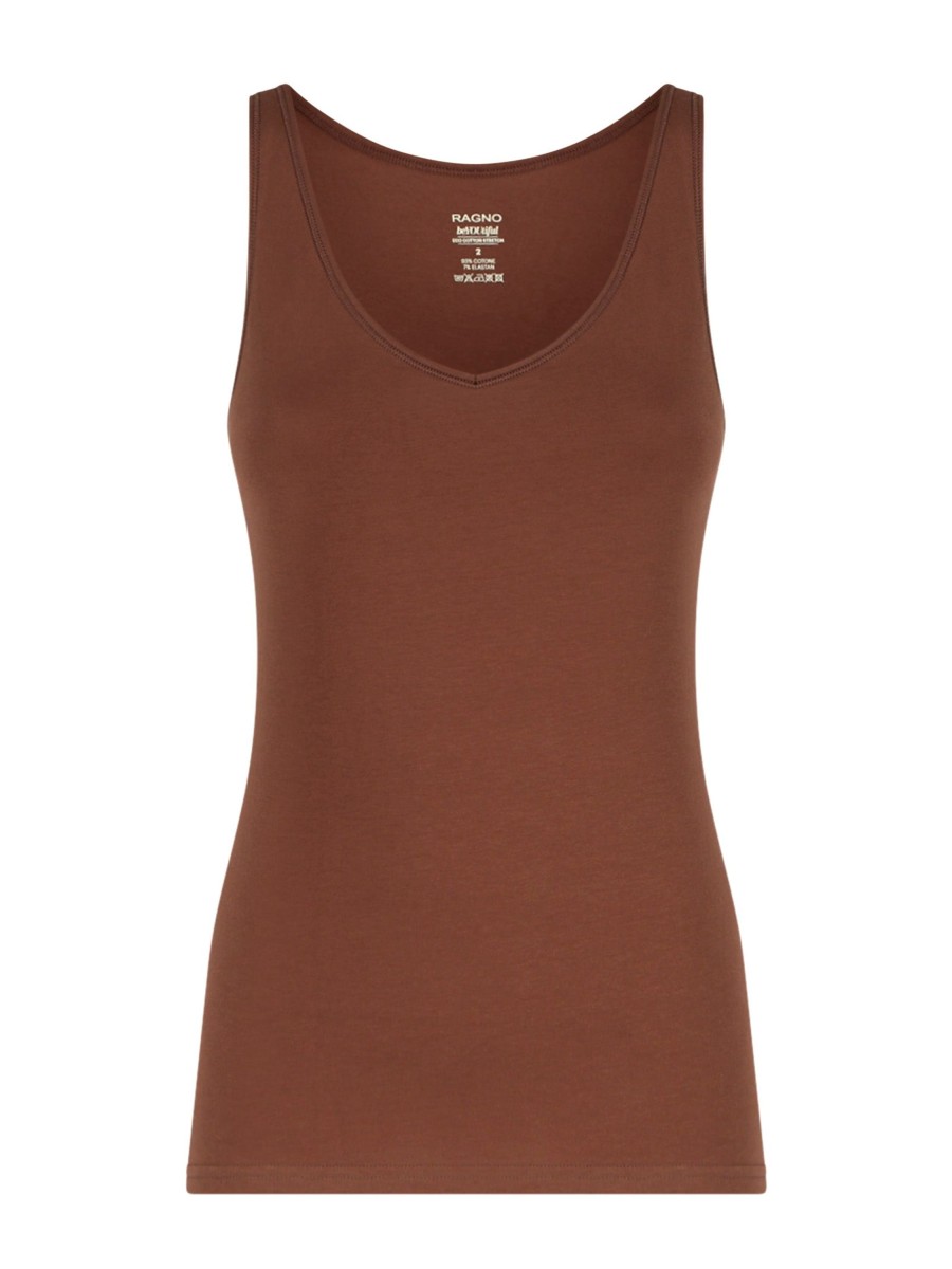 Top E Magliette | Ragno Beyoutiful - Canottiera In Cotone Elasticizzato Extra Fine - Acorn