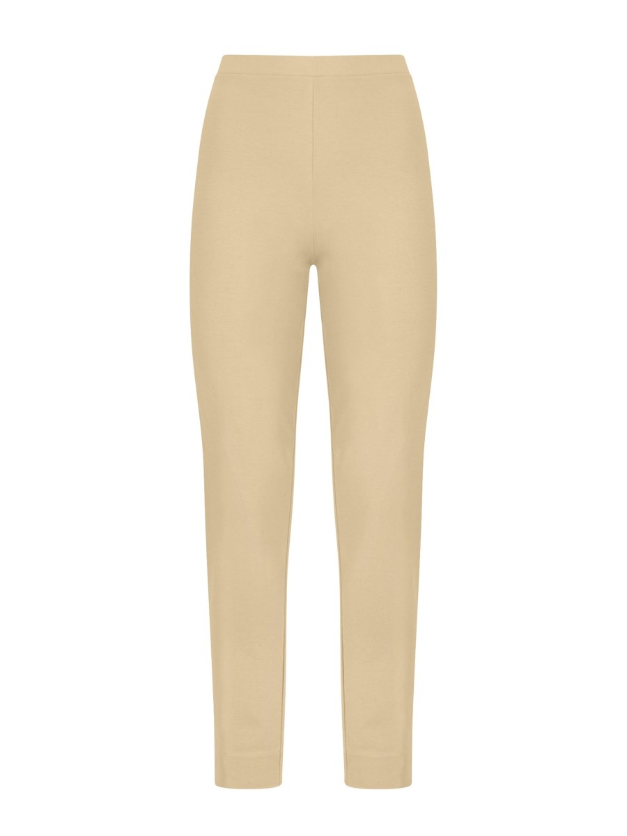 Pantaloni A Sigaretta | Ragno Pantalone A Sigaretta Con Spacchetti In Compact Light - Irish Cream