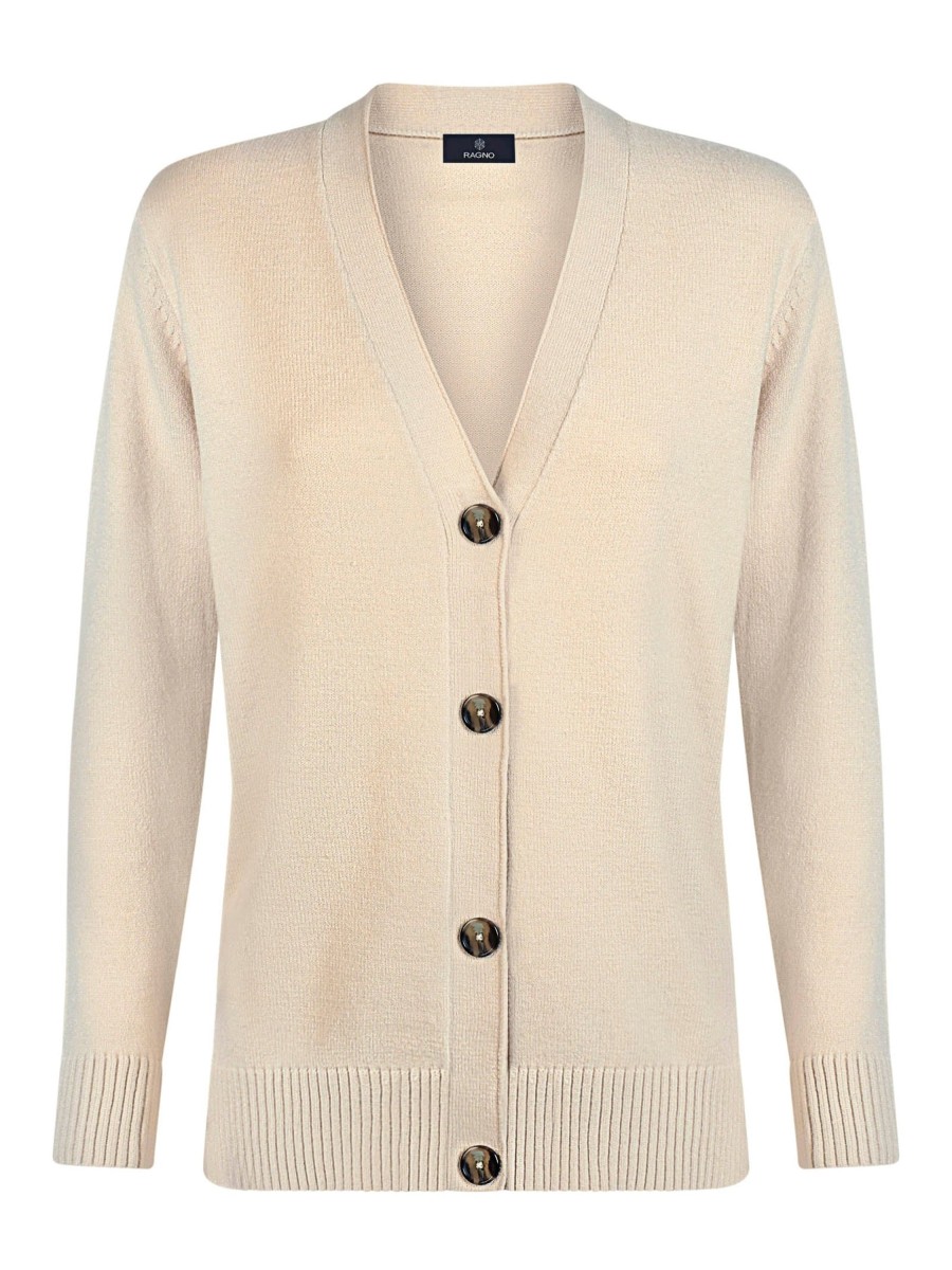 Cardigan | Ragno Cardigan In Filato Super Soft - Champignon