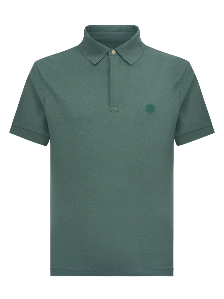 Polo | Ragno Polo In Eco Cotton Piquet Stretch - Dark Forest