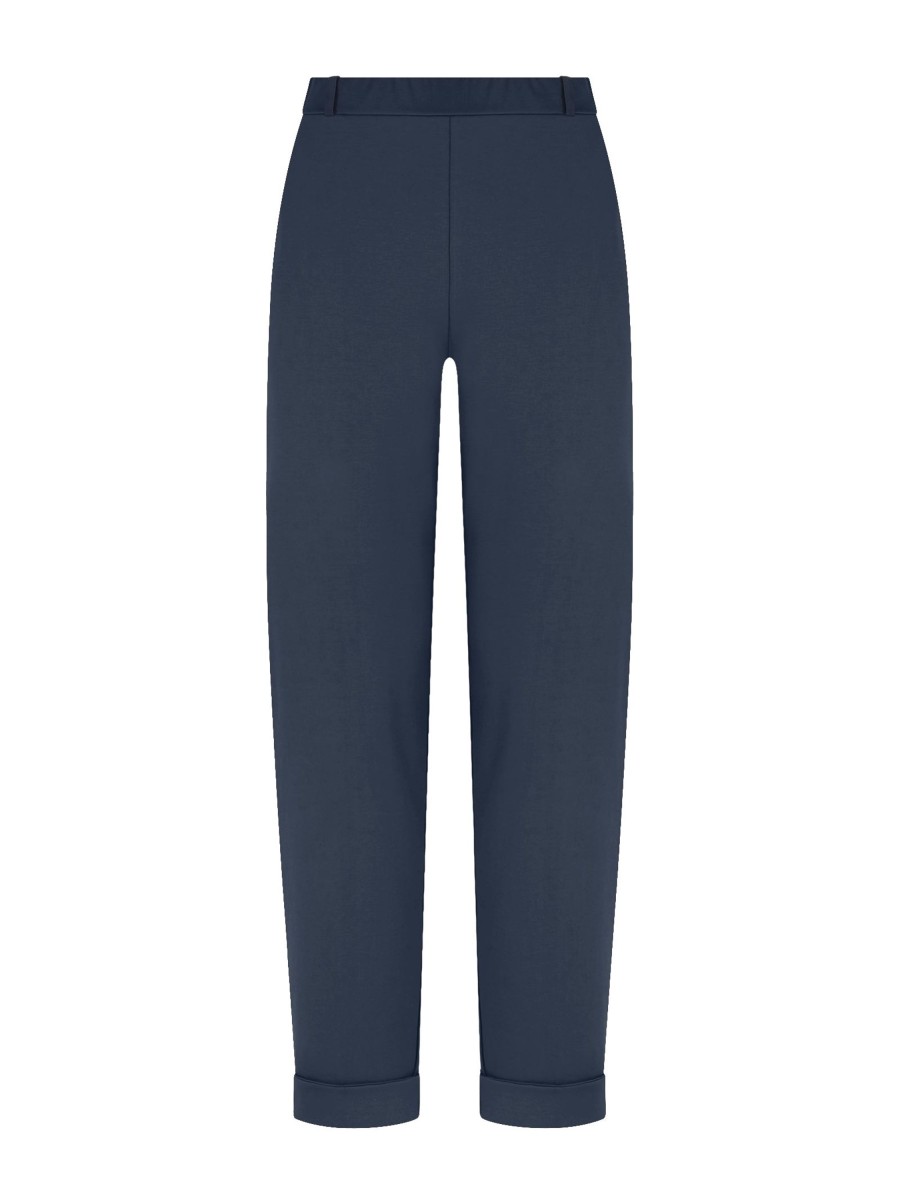 Pantaloni Cropped | Ragno Pantalone A Carota Con Tasche In Compact Light - Bleu