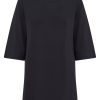 Maglie E Felpe | Ragno Maglia Con Manica 3/4 In Jersey Di Viscosa Crepe - Nero