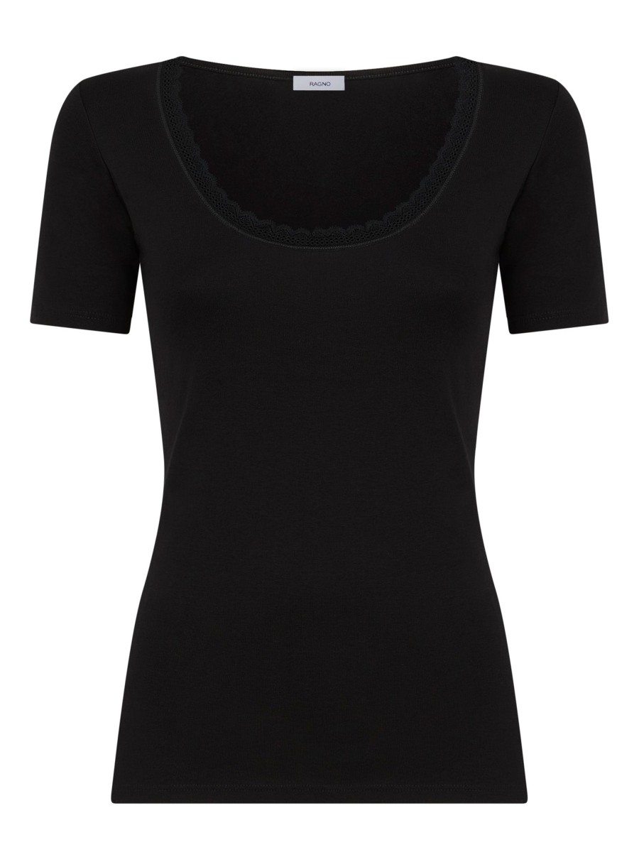 Top E Magliette | Ragno Thermo Cotton -Maglietta Girocollo In Caldo Cotone - Nero