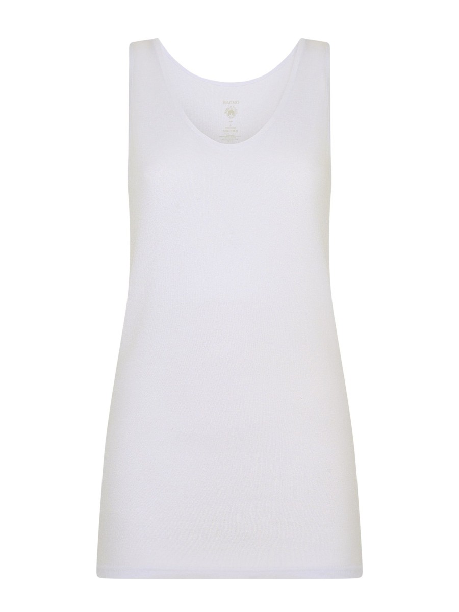 Top E Magliette | Ragno 100% Cotone - Canottiera In Cotone - White