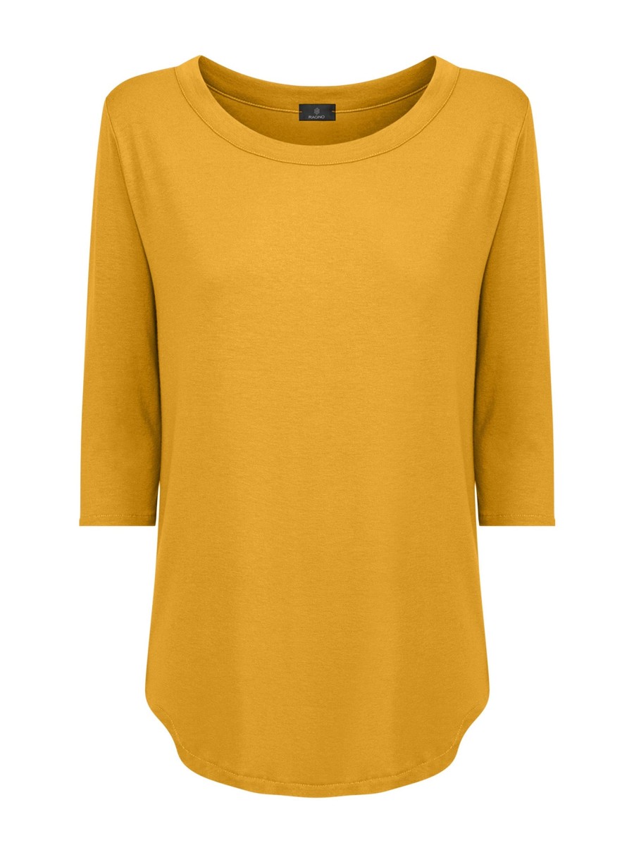 Magliette E T-Shirt | Ragno Maglietta Girocollo In Viscosa Summer - Golden Spice