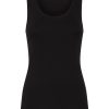 Top E Magliette | Ragno Thermo Cotton - Canottiera A Spalla Larga In Caldo Cotone - Nero