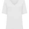 Magliette E T-Shirt | Ragno T-Shirt Con Scollo A V In Misto Viscosa - Bianco