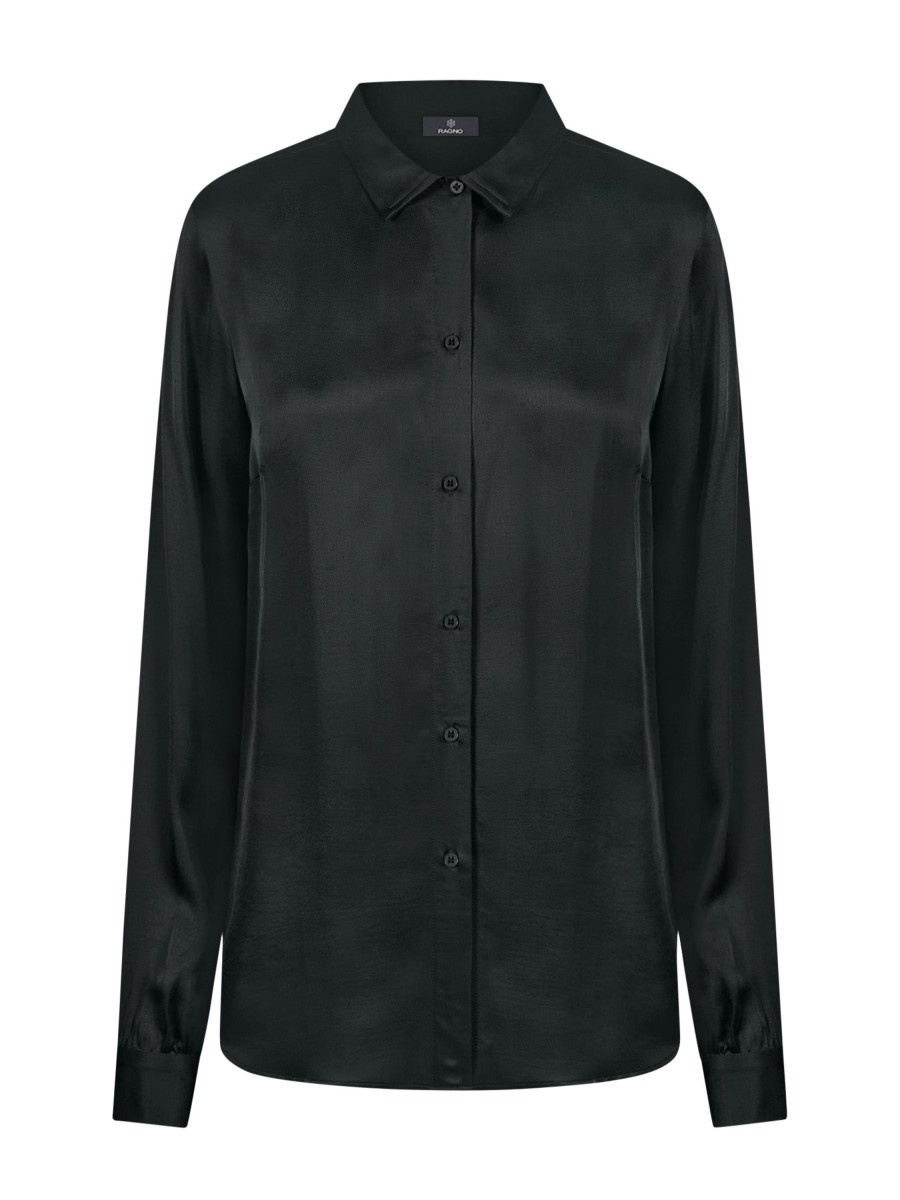 Camicie | Ragno Camicia In Ecoseta - Nero