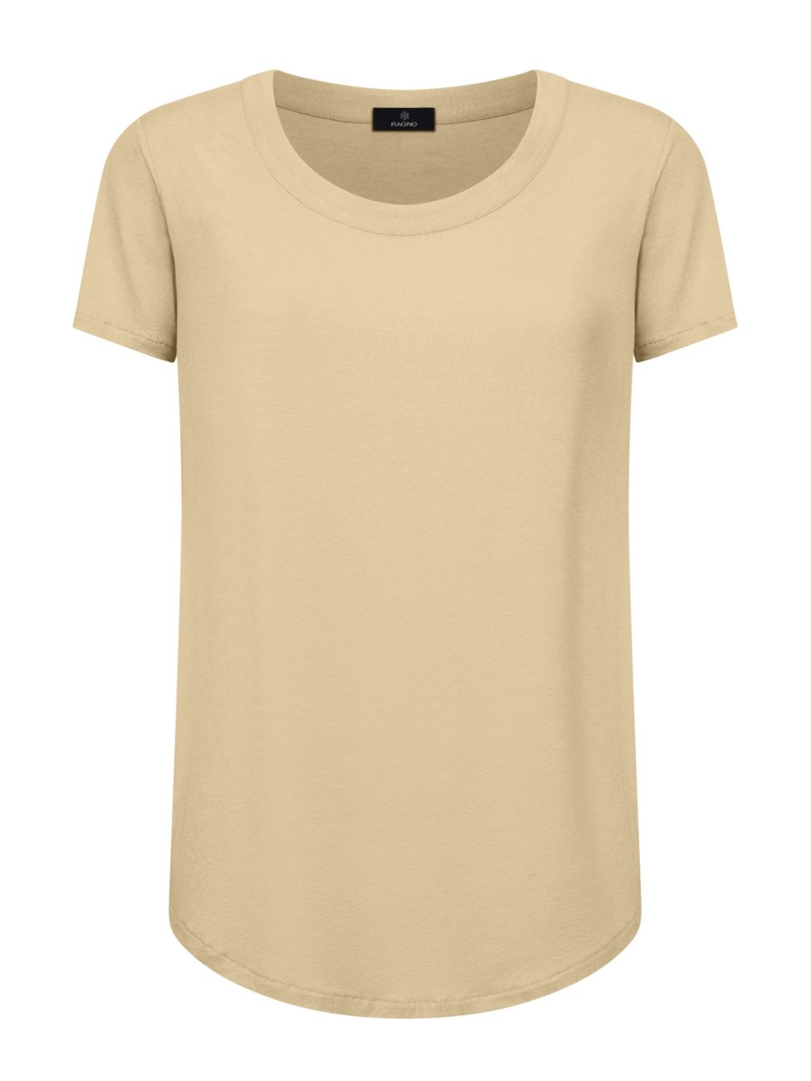 Magliette E T-Shirt | Ragno Maglietta A Manica Corta In Viscosa Summer - Irish Cream