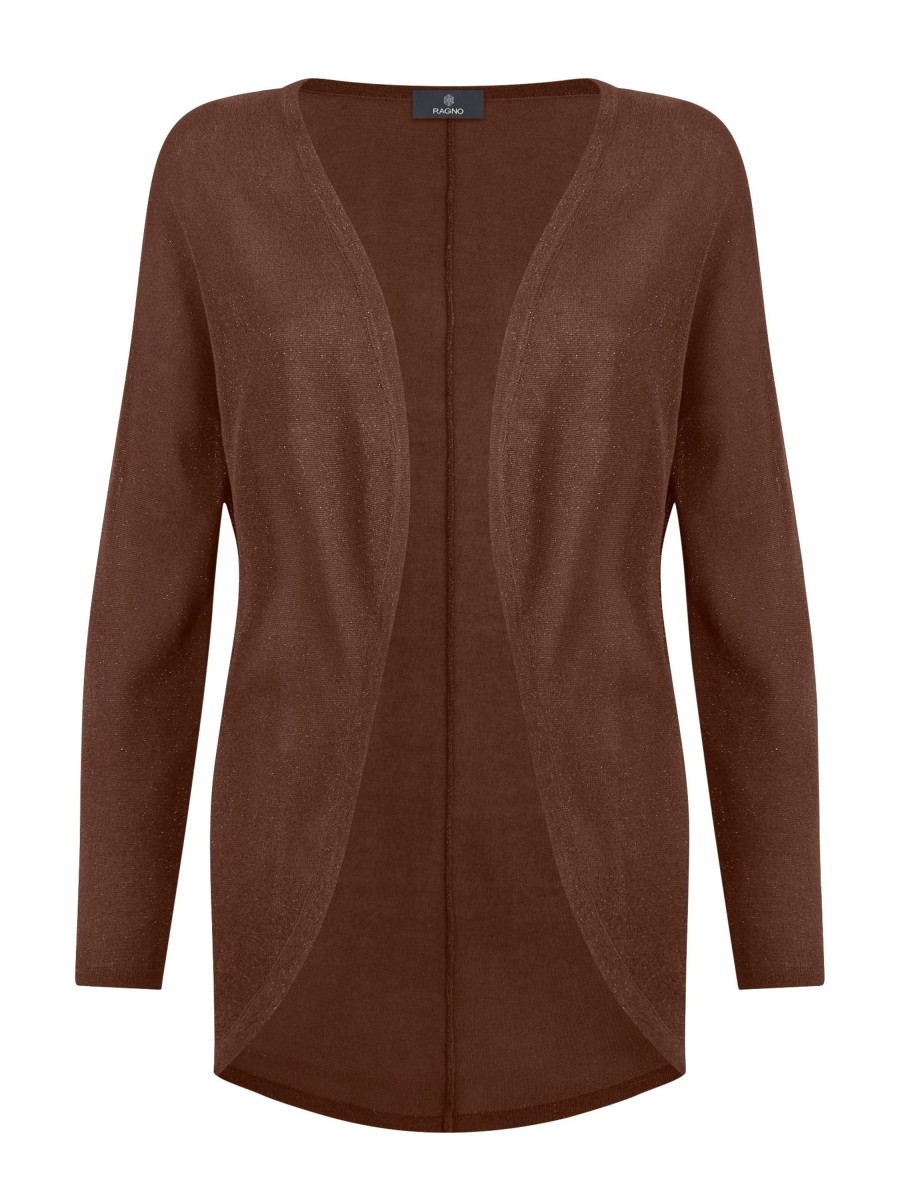 Cardigan | Ragno Cardigan In Crepe Lurex - Cappuccino