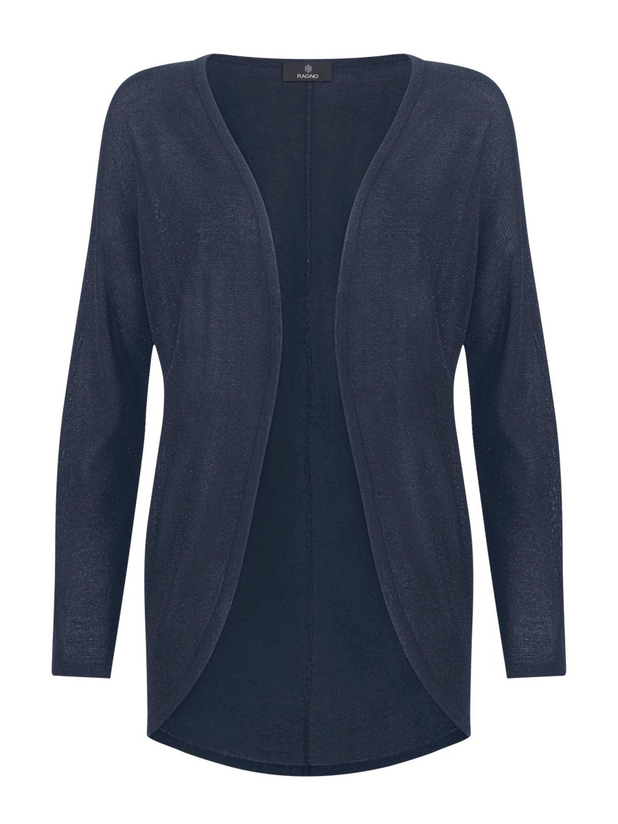 Cardigan | Ragno Cardigan In Crepe Lurex - Bleu