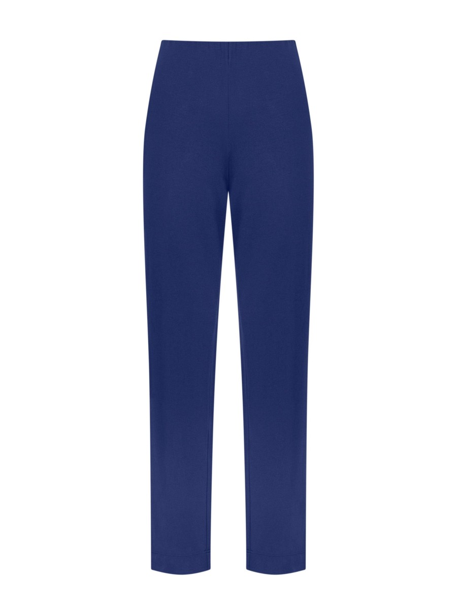 Pantaloni | Ragno Pantalone In Jersey Di Viscosa Crepe - Blueberry