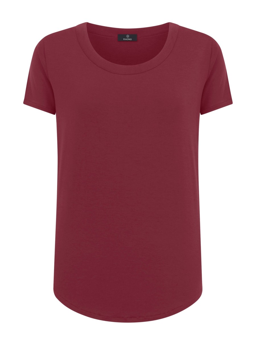 Magliette E T-Shirt | Ragno Maglietta A Manica Corta In Viscosa Summer - Tibetan Red