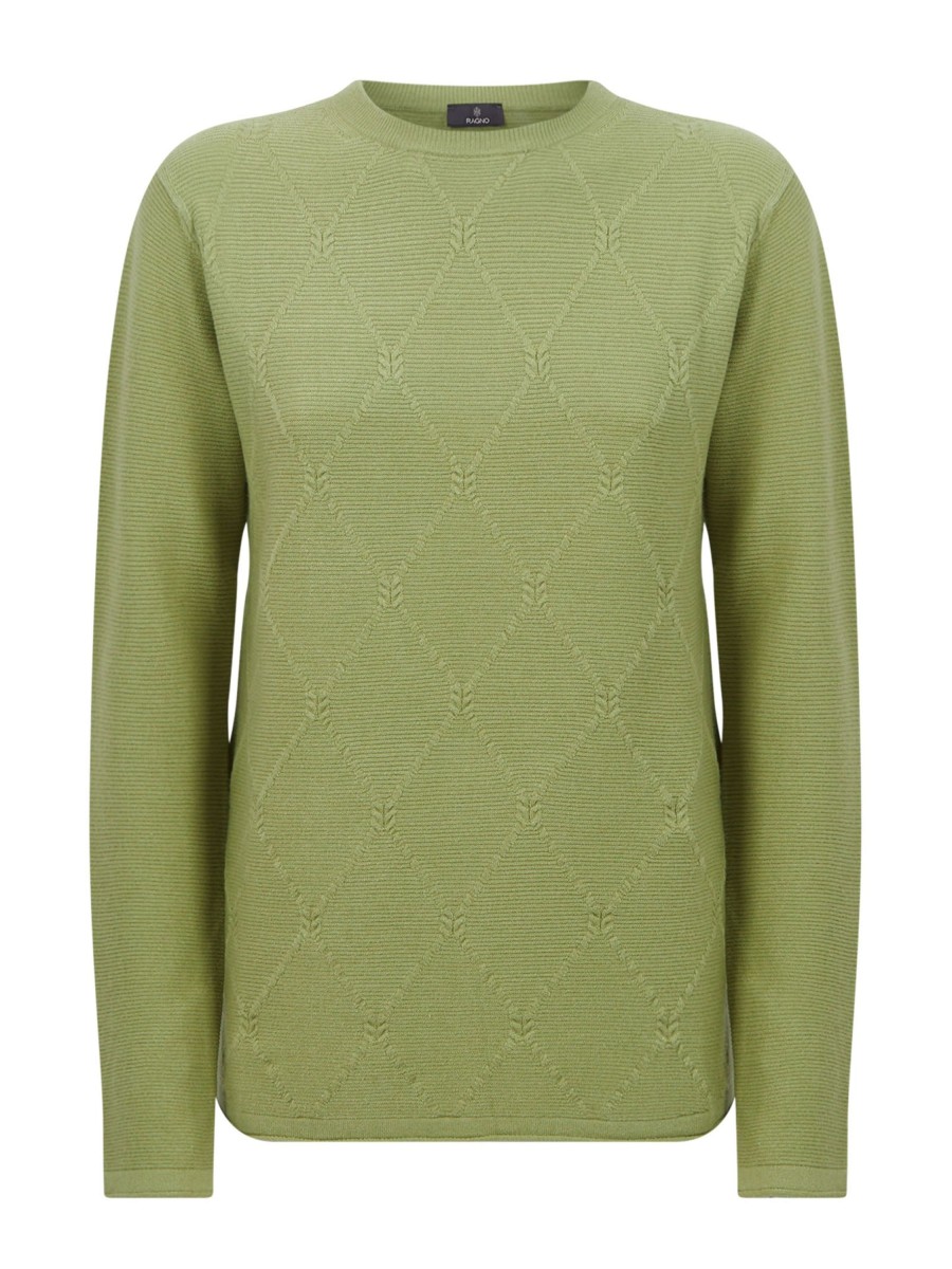 Pullover | Ragno Maglia Girocollo In Filato Super Soft - Fern