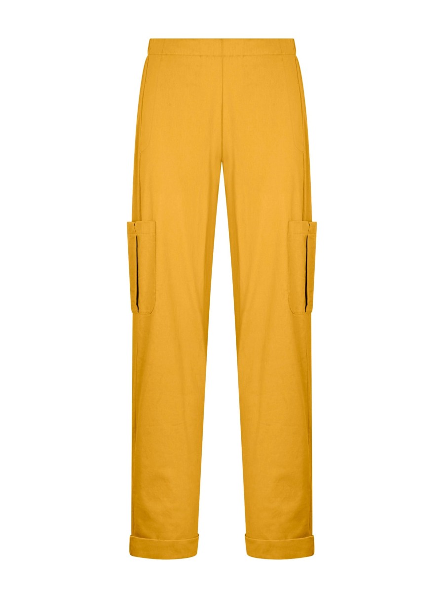 Pantaloni Cargo | Ragno Pantalone Ampio Cargo In Tessuto Super Fresh - Golden Spice