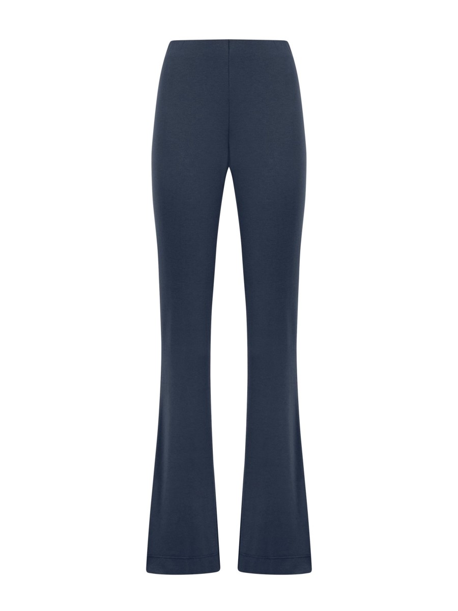 Pantaloni | Ragno Pantalone Flare In Jersey Di Viscosa Crepe - Bleu