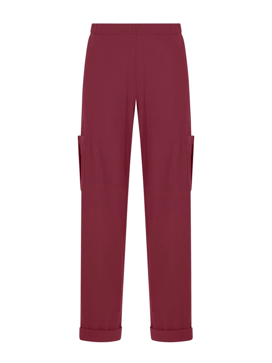 Pantaloni Cargo | Ragno Pantalone Ampio Cargo In Tessuto Super Fresh - Tibetan Red