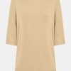 Magliette E T-Shirt | Ragno T-Shirt Con Manica 3/4 In Misto Viscosa - Irish Cream