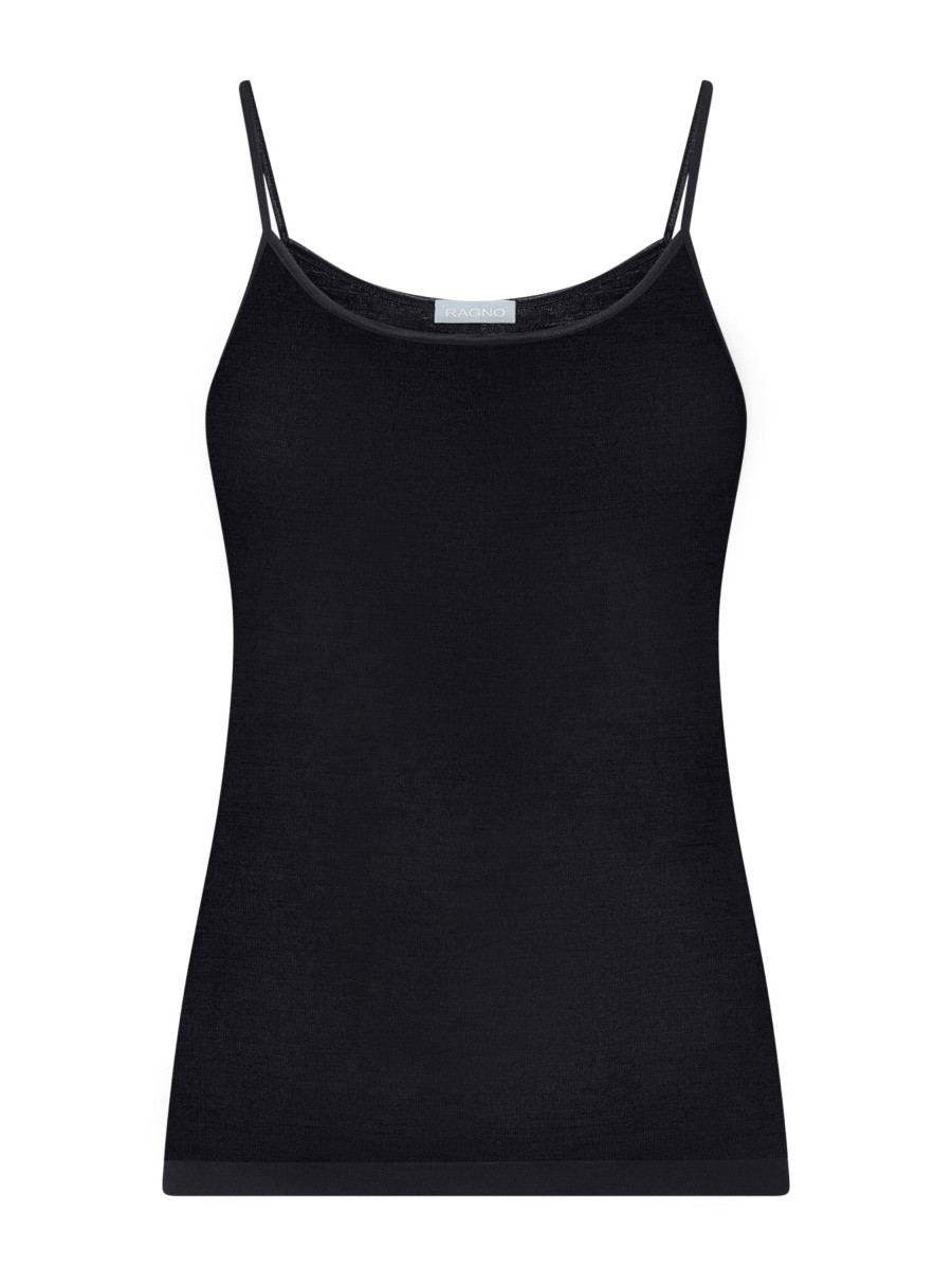 Top E Magliette | Ragno Sintonia - Top In Tessuto Doubleface - Nero