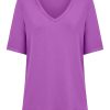 Magliette E T-Shirt | Ragno T-Shirt Con Scollo A V In Misto Viscosa - Dewberry