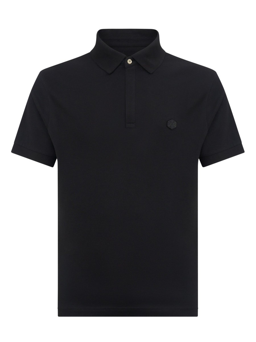 Polo | Ragno Polo In Eco Cotton Piquet Stretch - Nero